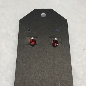 Elegant Red Stud Earrings